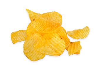 potato chips isolated on white background