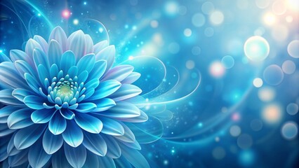 Obraz premium Vibrant abstract background featuring a beautiful delicate blue flower with gentle petals and plenty of space for your customized text.