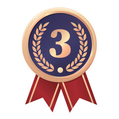 Vector 3d Realistic Bronze Award Medal. The Third place. Victory or Winner Concept