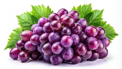 Fototapeta premium A vibrant, plump, and juicy bunch of purple grapes arranged artfully on a transparent background, awaiting culinary creation.