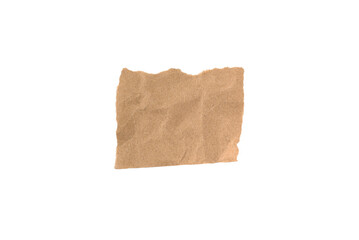 A torn piece of craft paper isolated on a white background. Perfect for eco-friendly designs and art projects