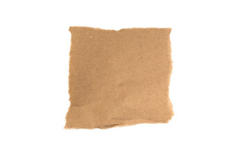 A torn piece of craft paper isolated on a white background. Perfect for eco-friendly designs and art projects
