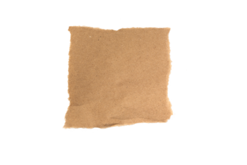 A torn piece of craft paper isolated on a white background. Perfect for eco-friendly designs and art projects