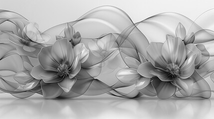 Beautiful flowers design. Black and white photo for magazine cover
