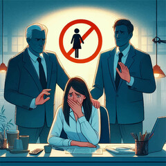 Stop Sexual Abuse at Workplace Illustration Vector Scalable