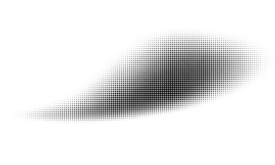 Monochrome gradient halftone dots background. Overlay png illustration. Abstract grunge dots on transparent background