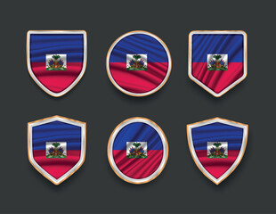 set of flags in frames with various frame shapes
