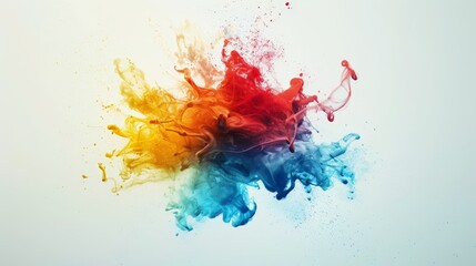 Colorful Abstraction on Canvas: Water Paint Artistry