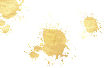 spllater  background. Gold splashes on a transparent background