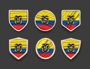 set of flags in frames with various frame shapes