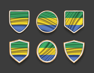 set of flags in frames with various frame shapes