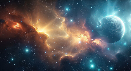 Space, universe, stars. Generative AI.