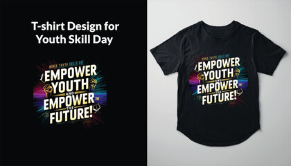 Fototapeta premium typography t-shirt design for World Youth Skills Day