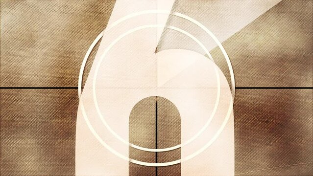 Vintage countdown clock for projector or motion picture film header Damage old frame with grain and scratches in texture