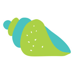 Hand drawn Scotts Top Shell. Cartoon style flat illustration seashell isolated on white background. Vector Design Graphic for Sticker, Print, Art. Underwater life, Ocean and Sea concept.