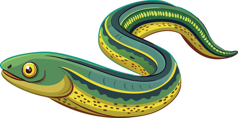 Yellow margin moray eel swimming with open mouth