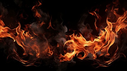 Intense Dance of Flames: A Fiery Blaze in Motion