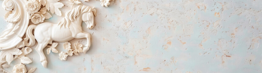Obraz premium 3D Relief Horse Background Wallpaper, Close-up Realistic, High Resolution 4096px Height