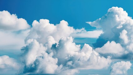 Fluffy White Clouds on Blue Sky