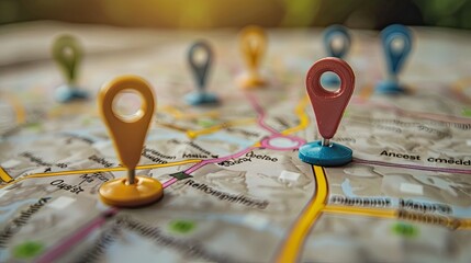 Local SEO Map with Location Markers for Business Placement and Optimization