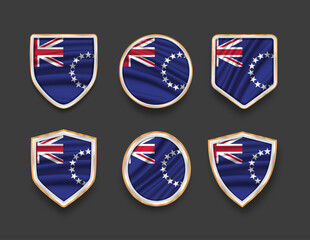 set of flags in frames with various frame shapes