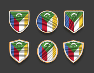 set of flags in frames with various frame shapes