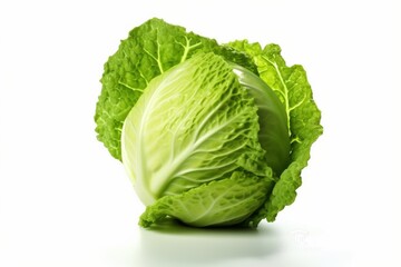 Fototapeta premium cabbage isolated on white background with clipping path and copy space.