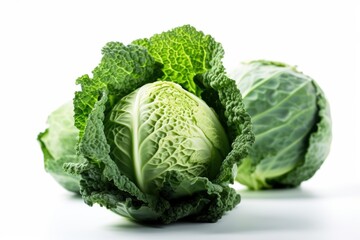 Fototapeta premium Fresh savoy cabbage isolated on white background. Clipping path included.