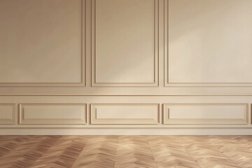 Beige classic wall background with copy space mock up 