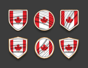 set of flags in frames with various frame shapes