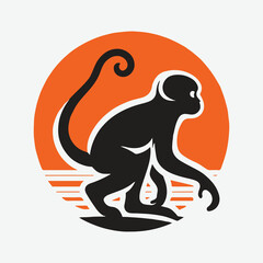 Fototapeta premium Majestic Monkey Silhouettes: Capturing Nature's Grace in Shadow