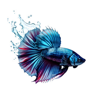 recommend clip art: illustration logo of minimalist outline of a betta fish