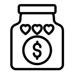 Donation Jar vector icon style