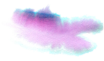 Watercolor stain strokes with disintegrating magical neon chameleon colors. Pink, purple, emerald, blue colors