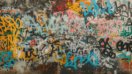 Beautiful street art graffiti. Abstract creative drawing fashion colors on the walls of the city. Urban Contemporary Culture