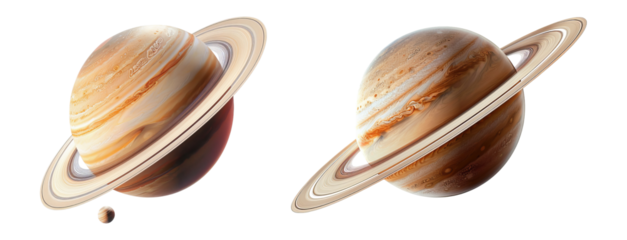 detailed ultra realistic saturn image isolated on white background 