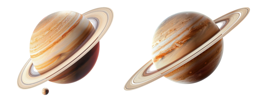 detailed ultra realistic saturn image isolated on white background 