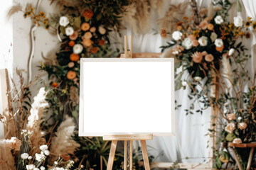 Blank Signboard With Floral Decor