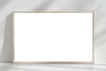 Empty White Frame on a White Wall