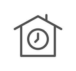 Timer and clock icon outline and linear vector.	
