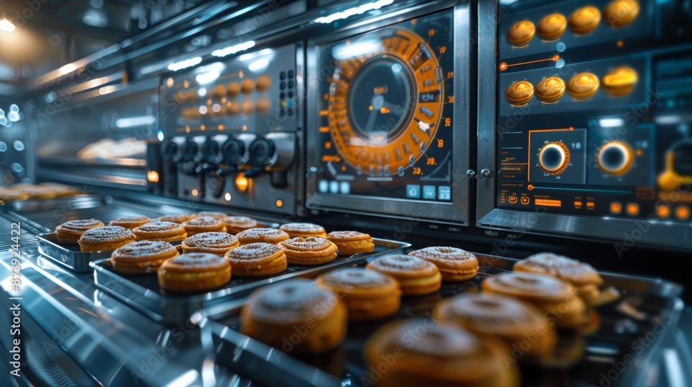 Poster smart baking technology, smart technology controls temperature and baking settings in automated bake