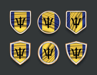 set of flags in frames with various frame shapes