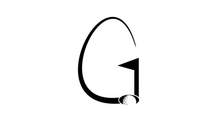 G letter with Golf Hole Flag