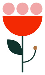 A colorful illustration of Retro flower illustration design isolated png