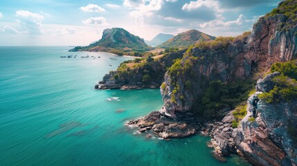 Fototapeta premium The Natural Tourist Attraction Of Laem Chabang Cape In Thailand