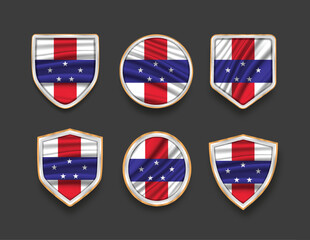 set of flags in frames with various frame shapes