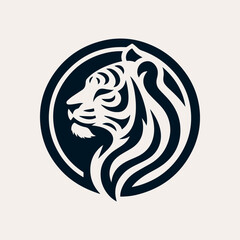 Tiger Icon Logo Circle Illustration Vector Design