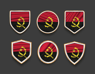 set of flags in frames with various frame shapes