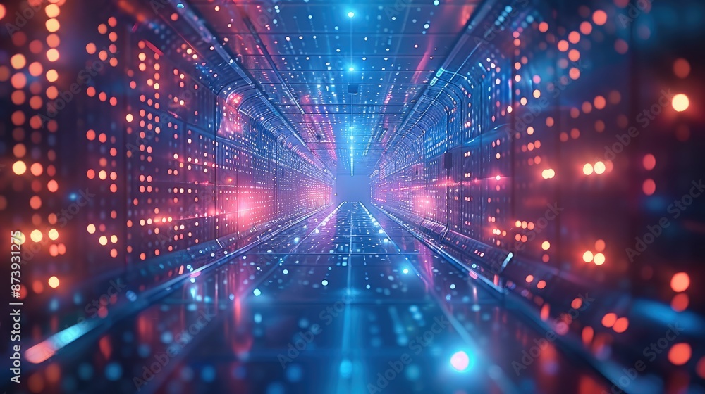 Aufkleber Wireless information flow, big data. An open data portal. Cyberspace concept at the global level. Free internet access and high-level technology. Generative AI.