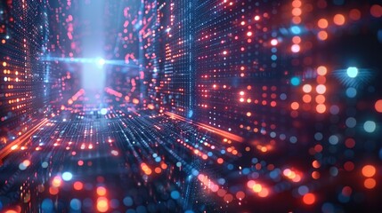 Obraz premium Wireless information flow, big data. An open data portal. Cyberspace concept at the global level. Free internet access and high-level technology. Generative AI.